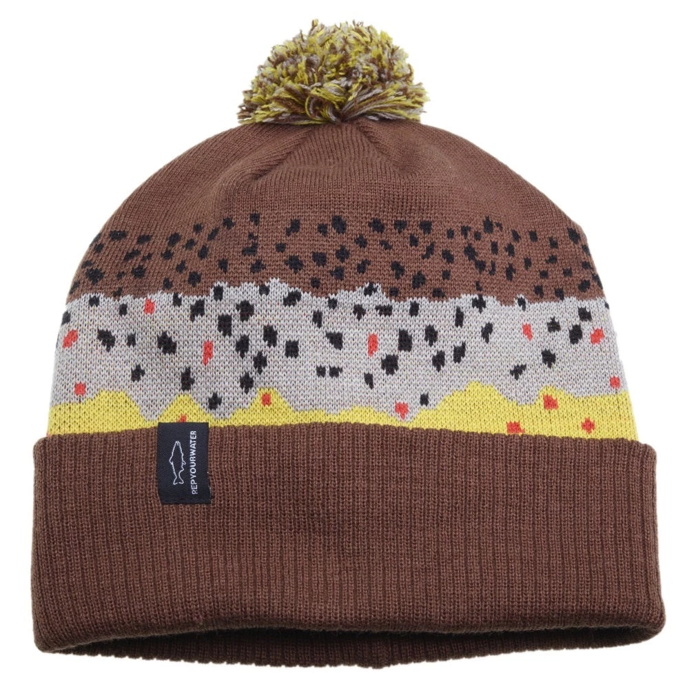 Rep Your Water Brown Trout Skin Knit Hat Clothing 3 Rep Your Water Brown Trout Skin Knit Hat Clothing