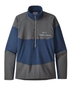 Patagonia Men's R1 L/S Fitz Roy Trout 1/4 Zip - Closeout Clothing